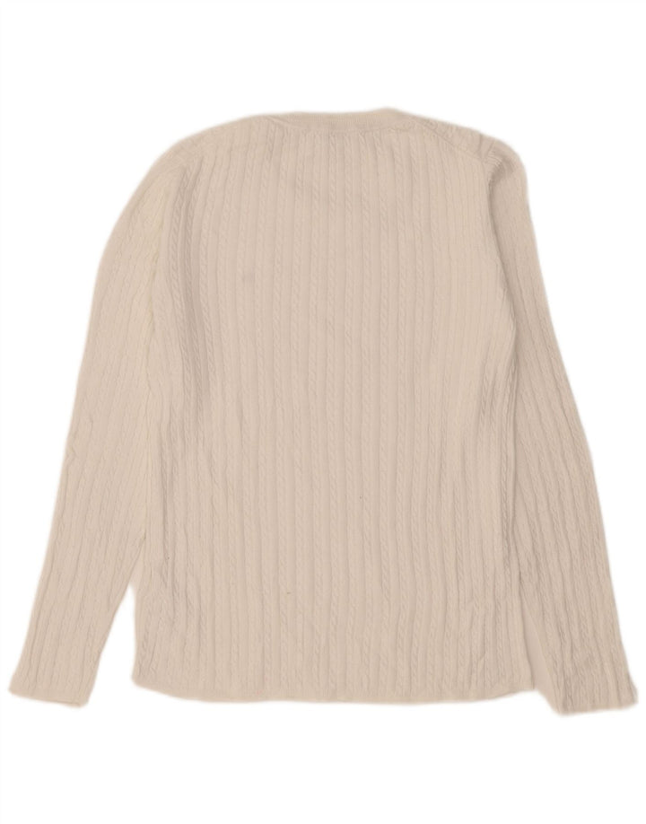 Tommy Hilfiger dame sweater med rund hals DK 14 Medium hvid bomuld