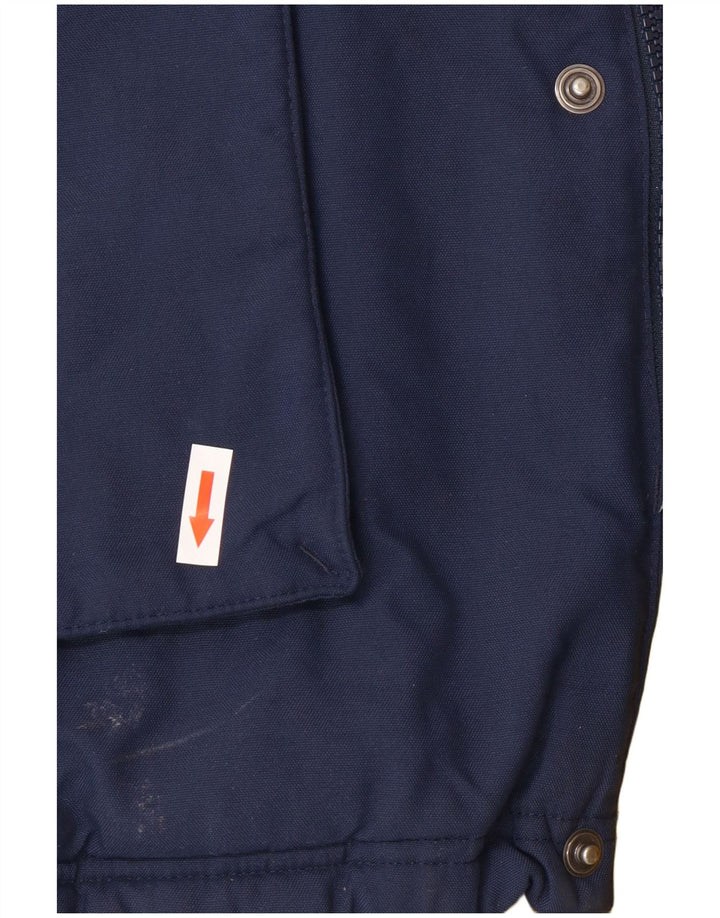 Adidas Herre hættepolstret frakke UK 40 Large Navy Blue Polyester