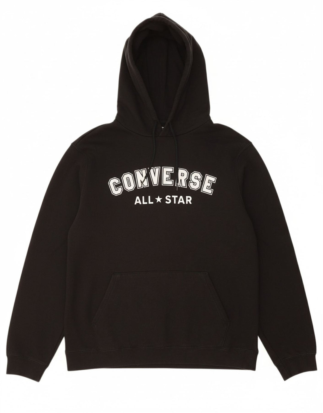 CONVERSE Mens Graphic Hoodie Jumper Medium Black Cotton