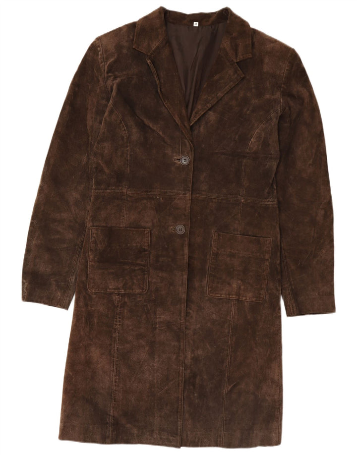 Vintage Dame Ruskind Overfrakke UK 14 Medium Brun