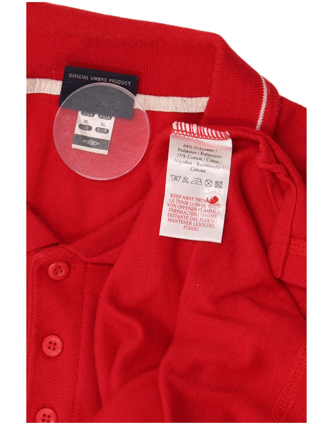 Umbro Herre Polo Shirt XL Rød Polyester
