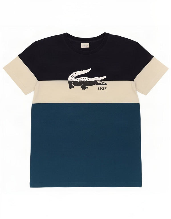 Lacoste Herre Grafisk T-Shirt Top Størrelse 7 2XL Flerfarvet Colourblock