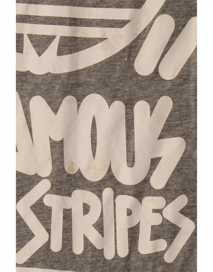 ADIDAS Grafisk T-shirt top til mænd, stor grå bomuld