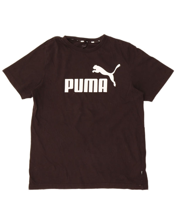 Puma Herre Grafisk T-Shirt Top Medium Sort Bomuld