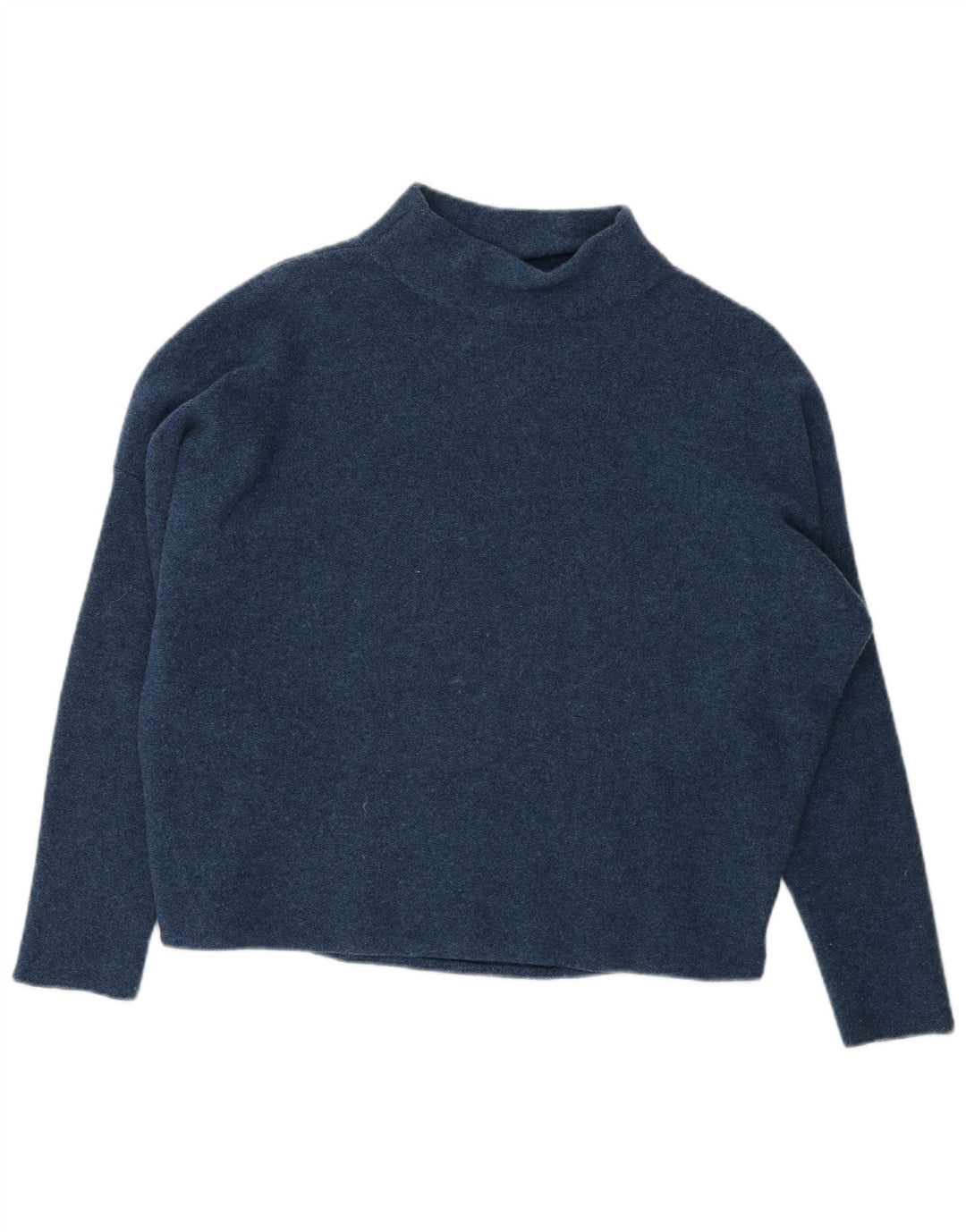 Toast Dame Turtle Neck Jumper Sweater UK 14 Medium Blue Merino Wool