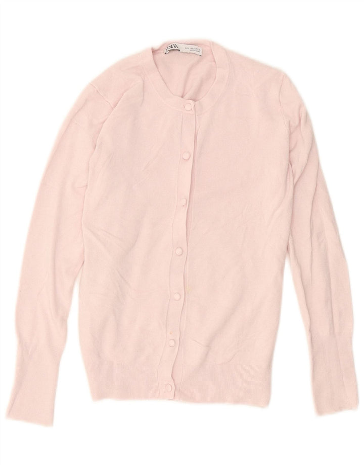 Zara Dame Cardigan Sweater UK 10 Small Pink