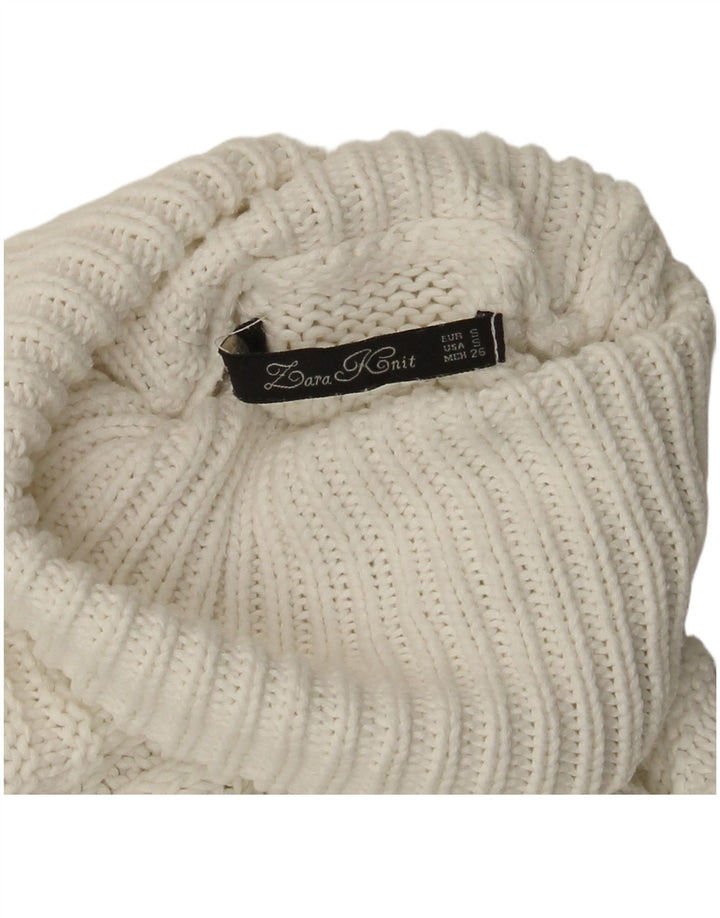 Zara Dame Rullehals Sweater UK 10 Small White