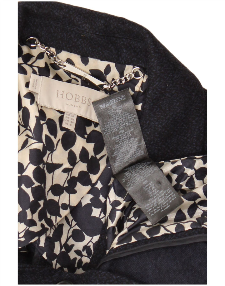 Hobbs Dame 1 Knap Blazer Jacket UK 10 Small Navy Blue Polyester