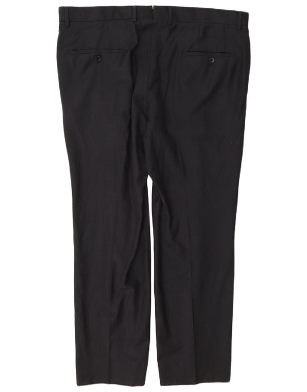 Hugo Boss Herre lige jakkesæt bukser IT 56 3XL W40 L30 Marineblå Uld