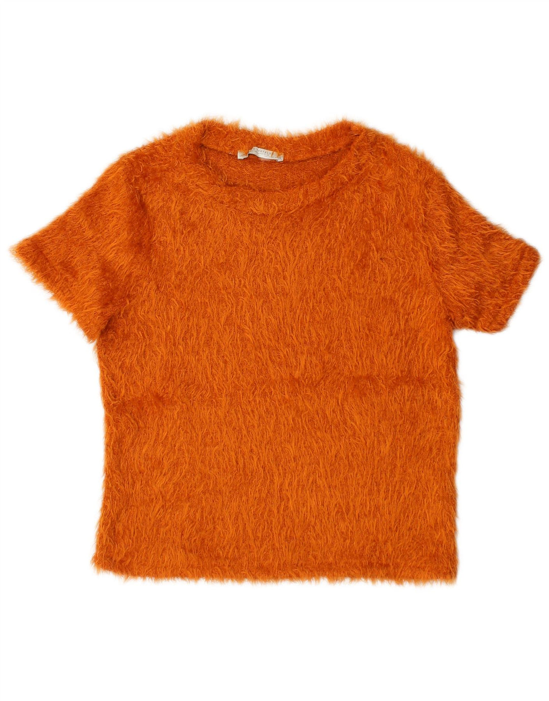 Zara Dame T-Shirt Top UK 10 Small Orange Polyester