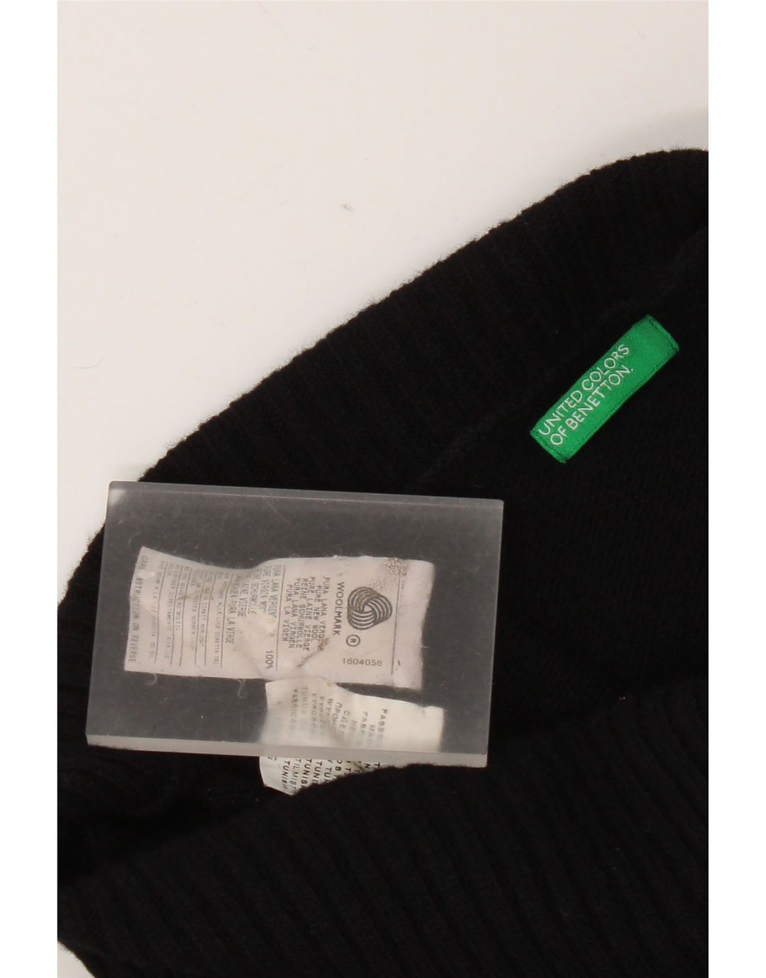Benetton Dame Roll Neck Jumper Sweater UK 16 Large Black Virgin Wool