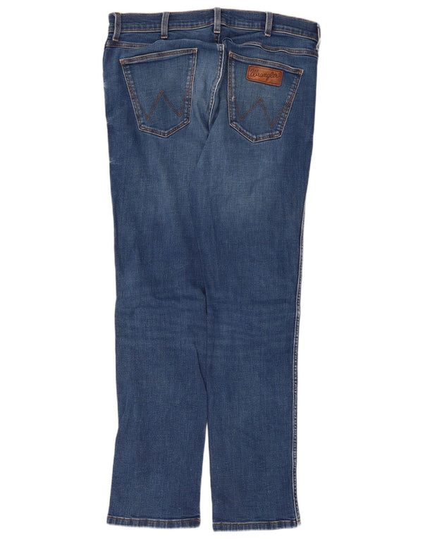 Wrangler Herre Greensboro Regular Straight Jeans W34 L32 Blå Bomuld