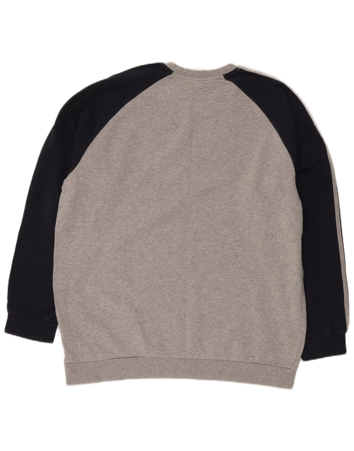 ADIDAS Sweatshirt til mænd 2XL Grå Colourblock Bomuld