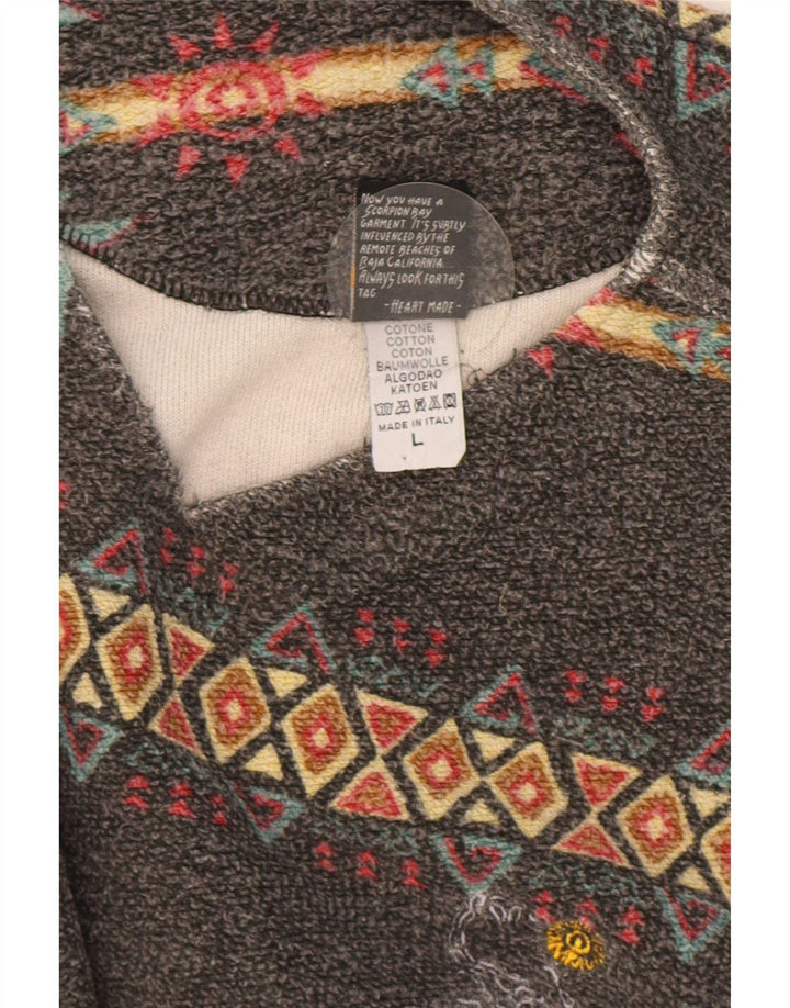 Scorpion Bay Herre Sweatshirt Jumper Stor Grå Geometrisk Bomuld