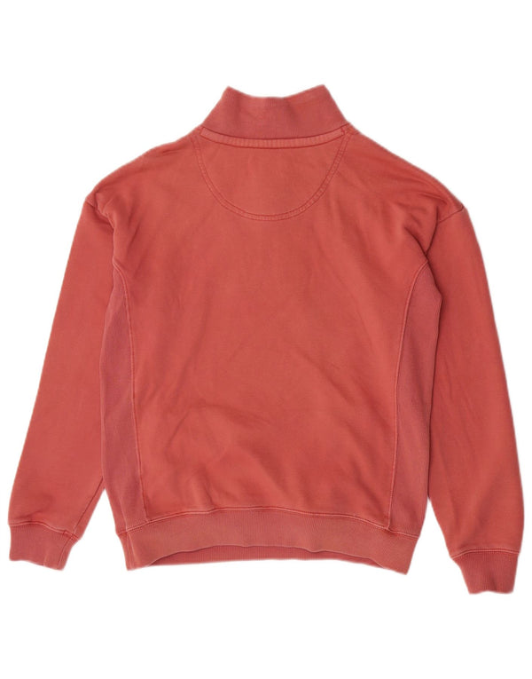 Fat Face Womens Oversized Zip Neck Sweatshirt Jumper UK 10 Small Pink