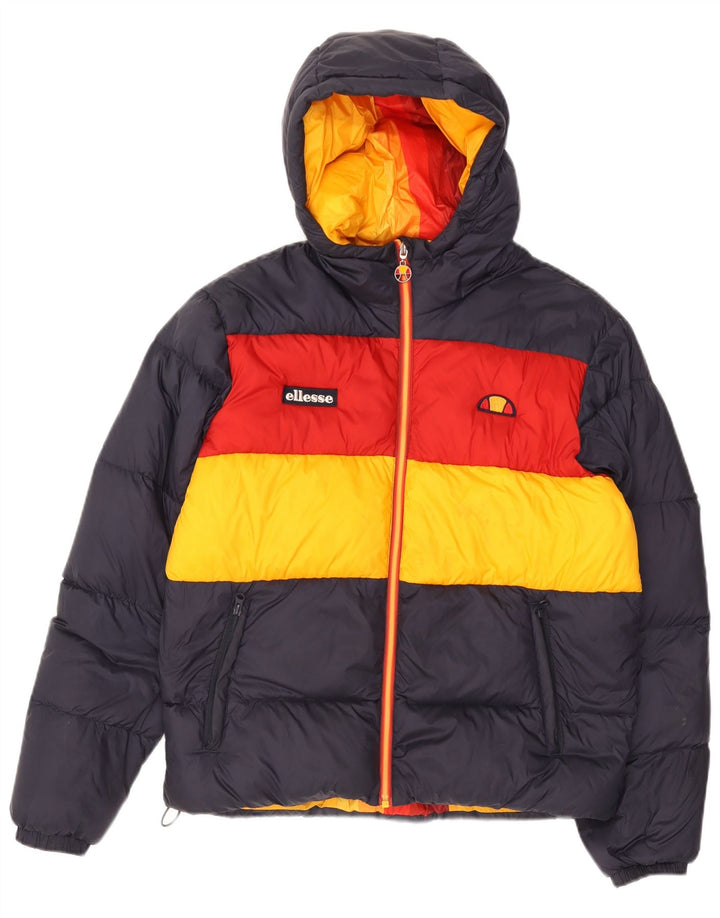 Ellesse Heritage Polstret Jakke UK 36 Small Navy Blue Colourblock