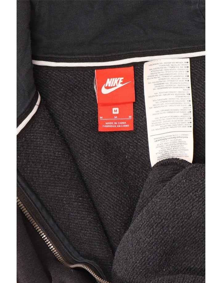 NIKE Grafisk hættetrøje med lynlås til mænd Medium Sort Colourblock Bomuld
