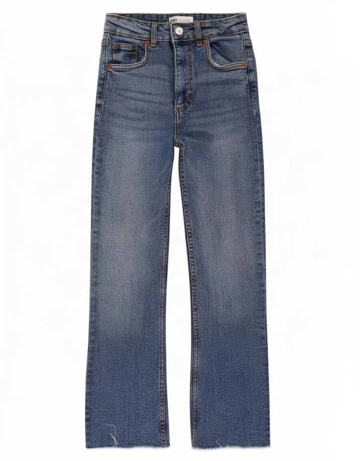 Zara Dame Flared Jeans EU 32 2XS W22 L25 Blå