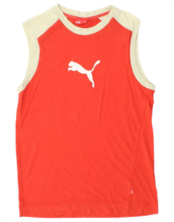 Puma grafisk T-shirt top til kvinder Medium rød farveblok