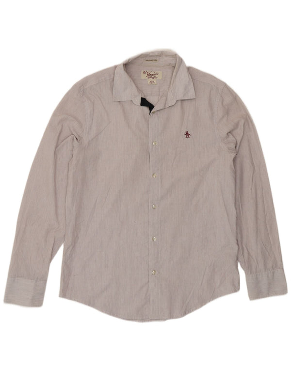 Penguin Heritage Slim Fit Skjorte Medium White Pinstripe Bomuld