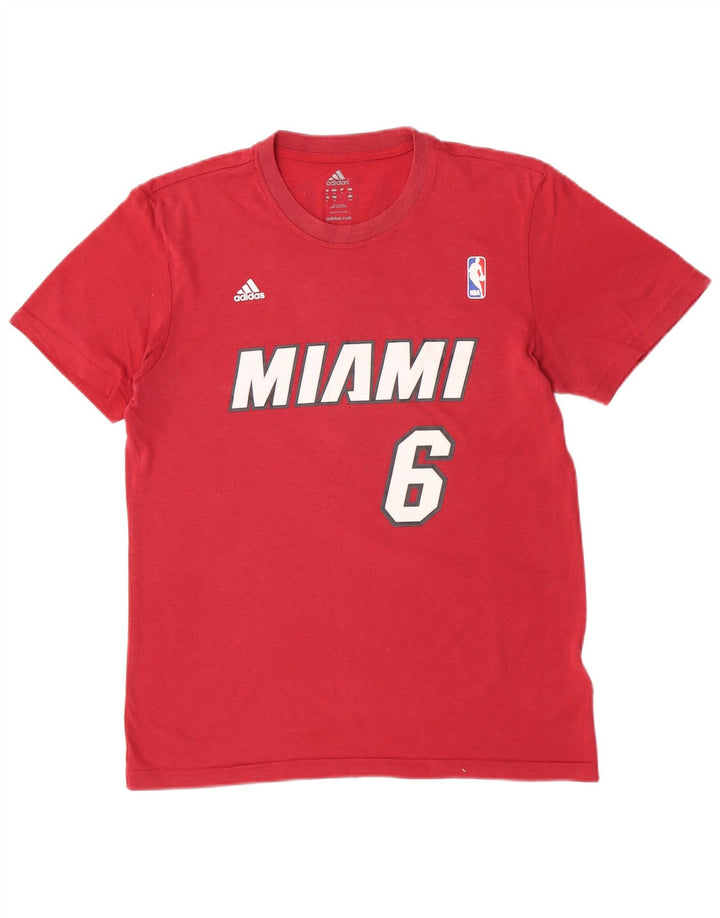 Adidas Herre Miami Graphic T-Shirt Top Medium Burgundy Polyester