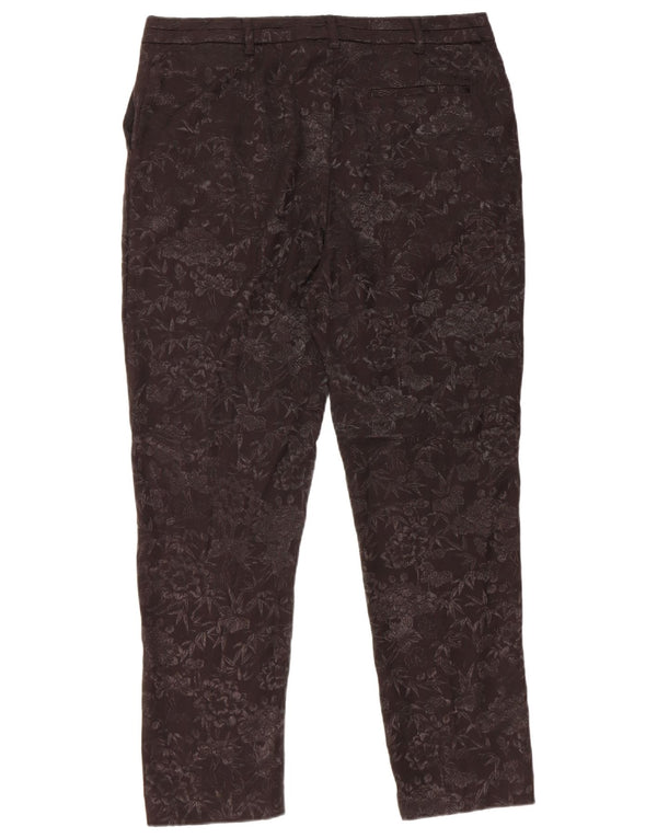 Oasis Dame Slim Chino Bukser UK 14 Large W34 L27 Black Floral Bomuld