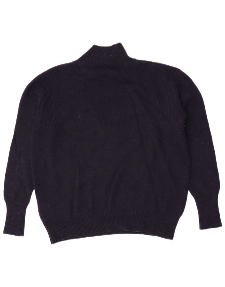 Joules Dame Turtle Neck Jumper Sweater UK 12 Medium Navy Blue Wool