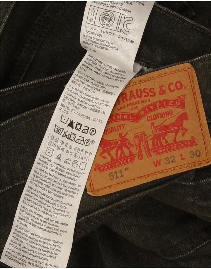 Levi's Herre 511 Slim Jeans W32 L30 Grøn Bomuld