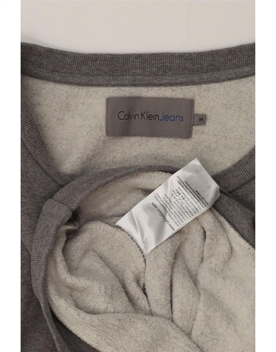 Calvin Klein Jeans Dame Sweatshirt Jumper UK 14 Medium Grey Flecked