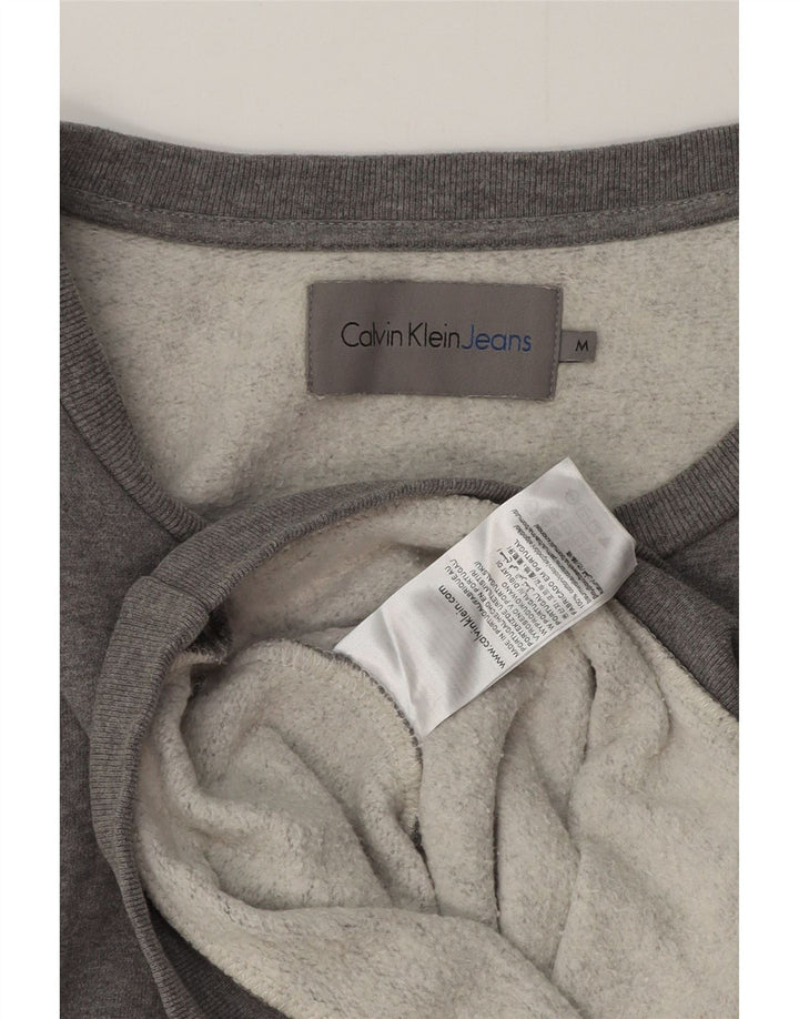 Calvin Klein Jeans Dame Sweatshirt Jumper UK 14 Medium Grey Flecked