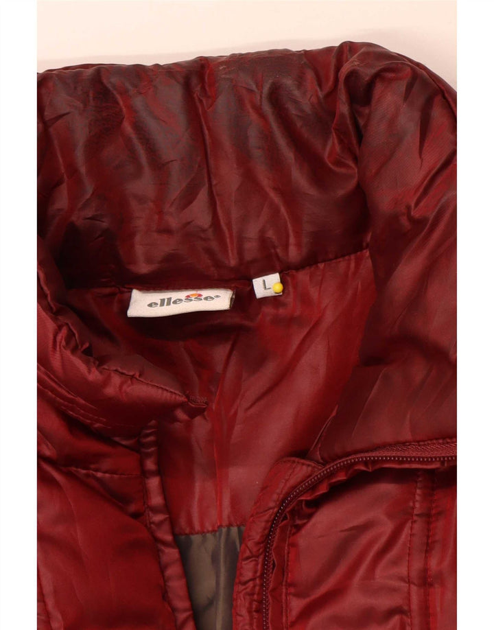 Ellesse Dame Polstret Jakke UK 16 Large Rød Polyester