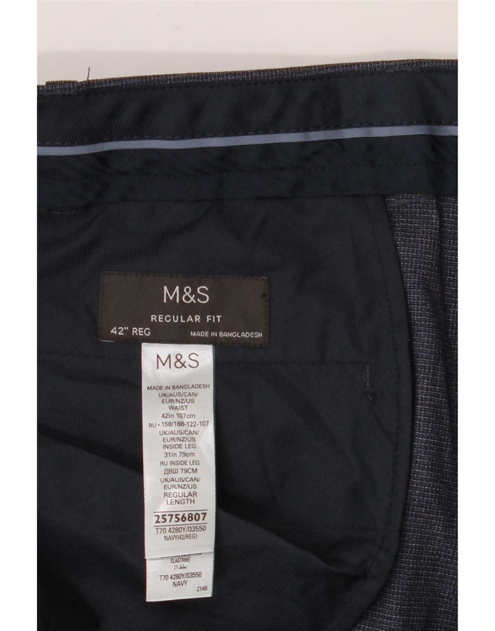 MARKS & SPENCER Herre Regular Fit Chinobukser W42 L31 Marineblå