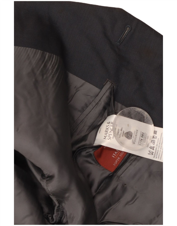 Marks & Spencer Herre 3-knaps blazerjakke UK 46 3XL Marineblå Uld