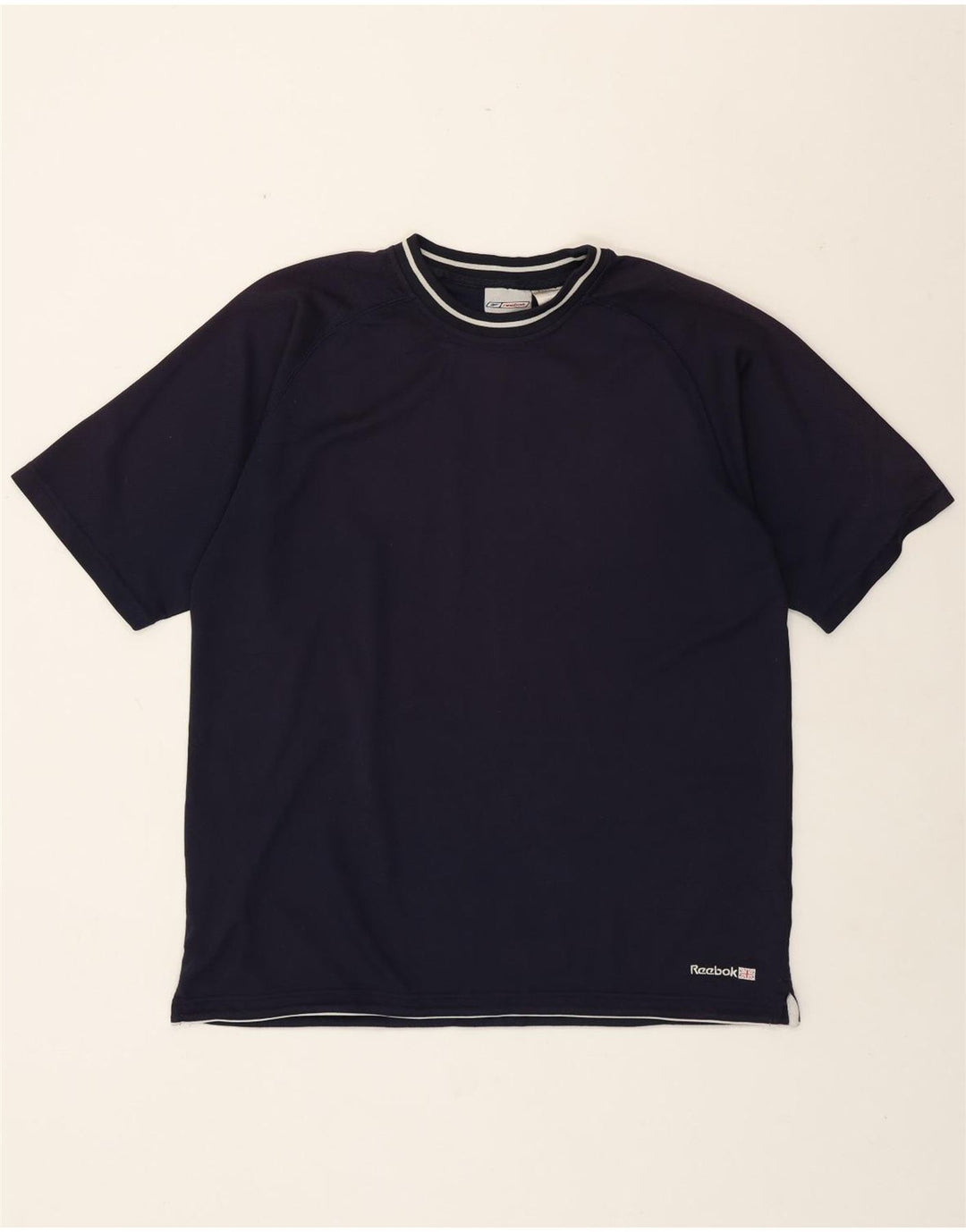 Reebok Herre T-Shirt Top Stor Marineblå Polyester