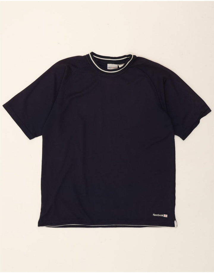 Reebok Herre T-Shirt Top Stor Marineblå Polyester
