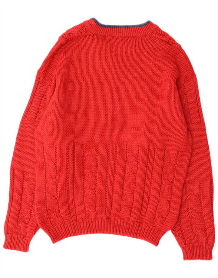 Consenso Herre grafisk V-hals sweater Medium Rød Colourblock Uld