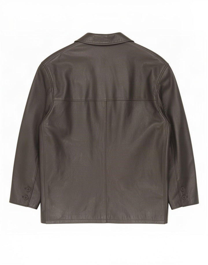 Vintage herre læderfrakke IT 54 2XL Sort