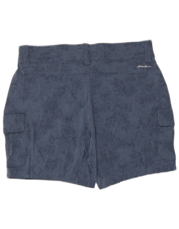Eddie Bauer Dame Cargo Shorts US 10 Large W32 Blue Floral Nylon