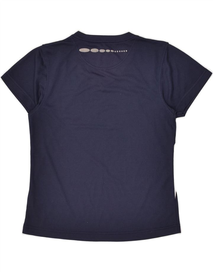 LOTTO Girls T-Shirt Top 9-10 Years Navy Blue Colourblock Polyester | Vintage Lotto | Thrift | Second-Hand Lotto | Used Clothing | Messina Hembry 