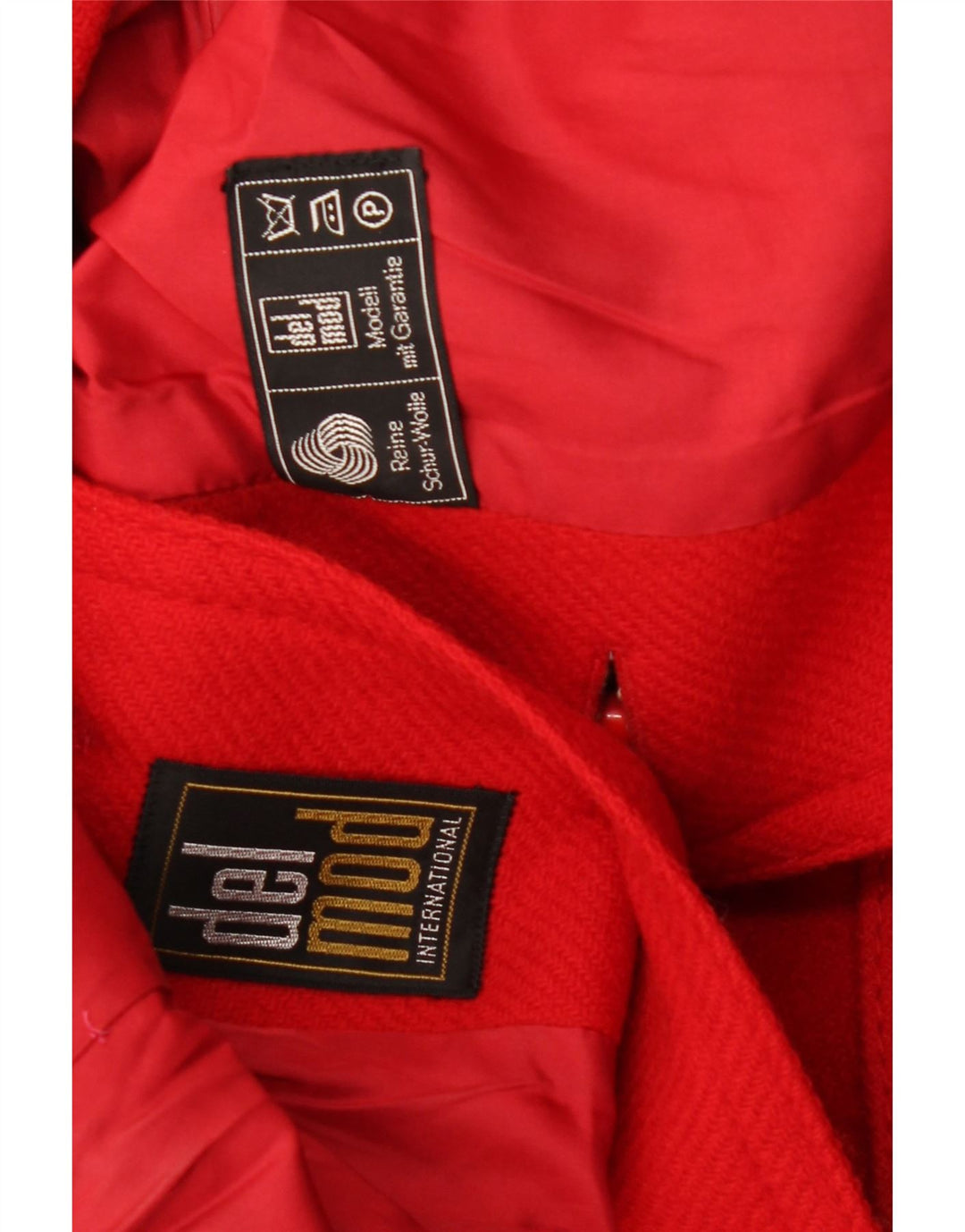 DEL MOD Dame Overfrakke UK 12 Medium Rød Uld