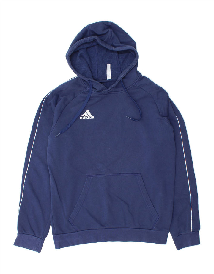 ADIDAS Mens Hoodie Jumper Medium Navy Blue Cotton Vintage Adidas and Second-Hand Adidas from Messina Hembry 