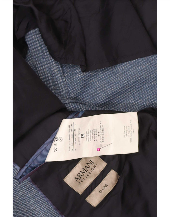 Armani Collezioni Herre 2-knaps blazerjakke IT 50 Medium Blue Flecked