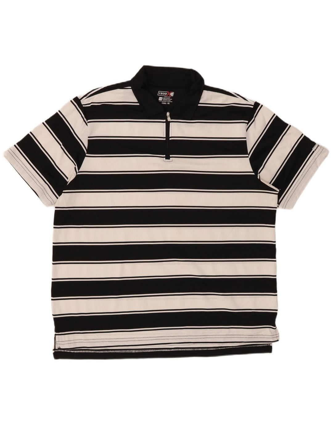IZOD Rugby Polo Shirt til mænd Stor sort stribet polyester