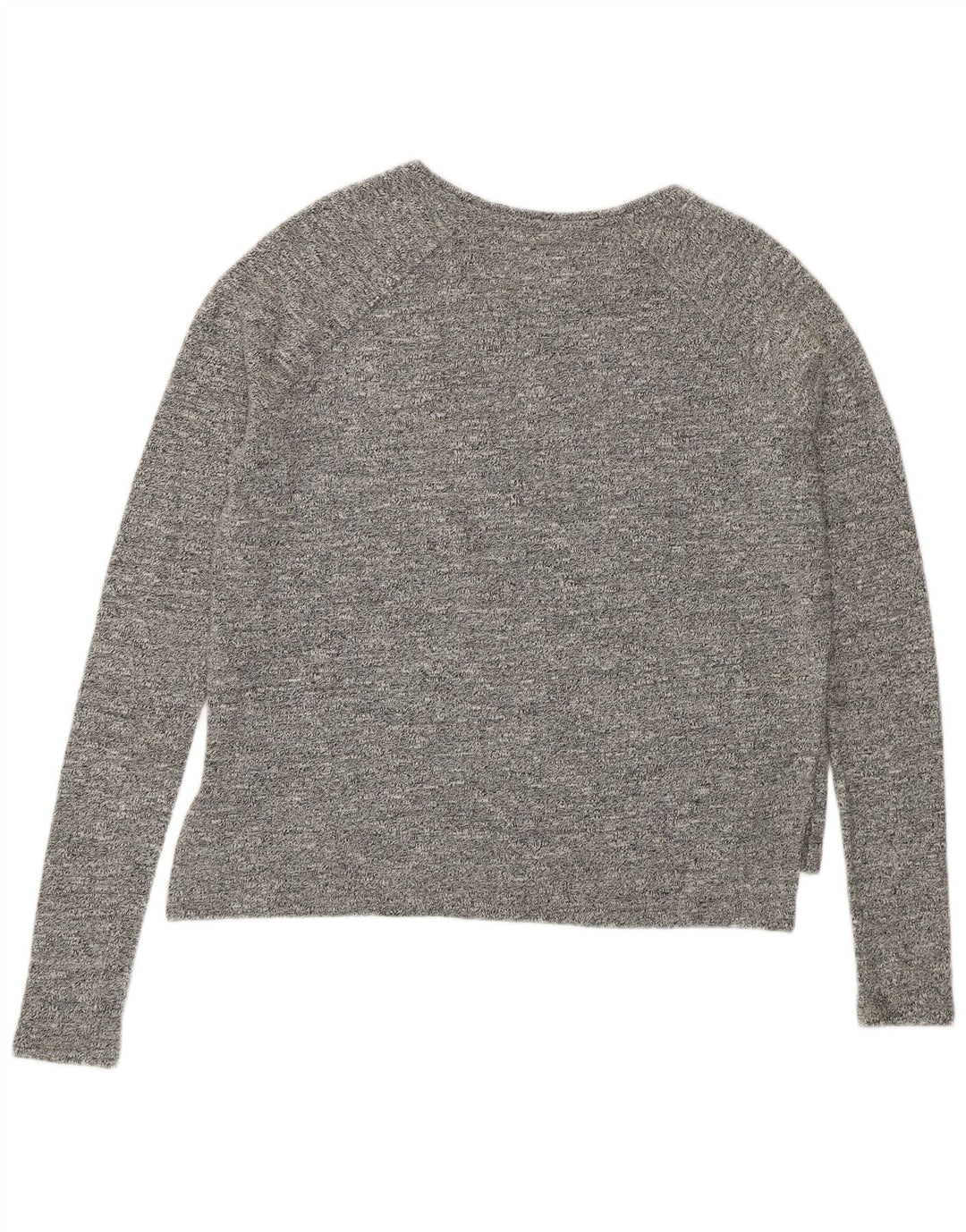 SUPERDRY Kvinder Oversized grafisk Top Langærmet UK 10 Lille Grå Bomuld