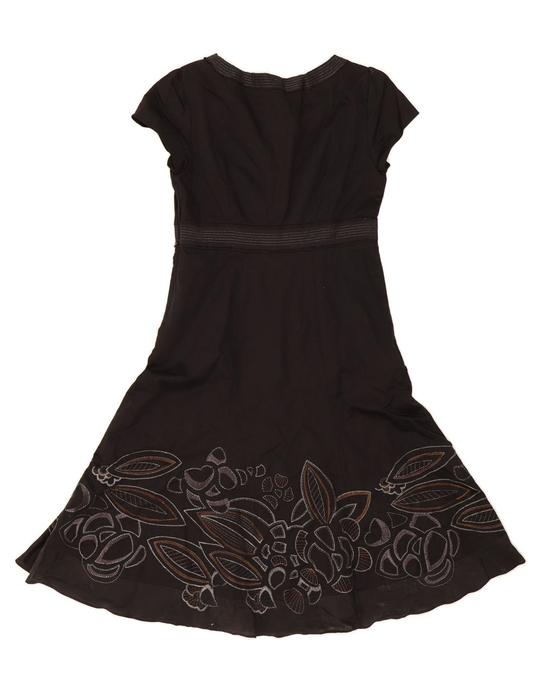 MONSOON Womens Maxi Dress UK 12 Medium  Black Floral Cotton Vintage Monsoon and Second-Hand Monsoon from Messina Hembry 