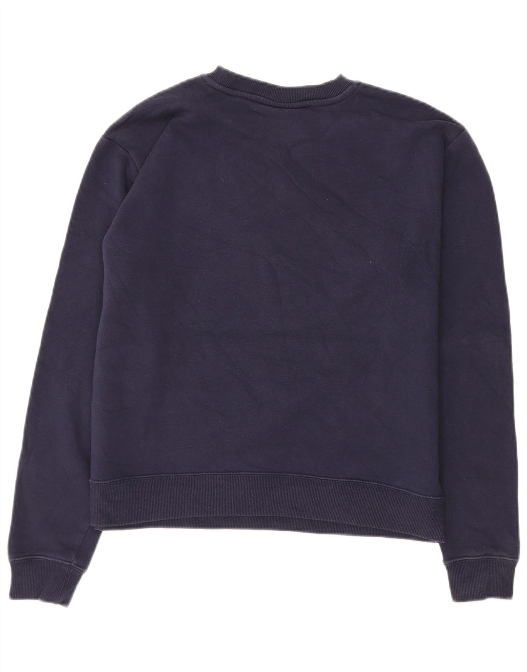 FILA Womens Oversized Sweatshirt Jumper UK 16 Large Navy Blue Cotton