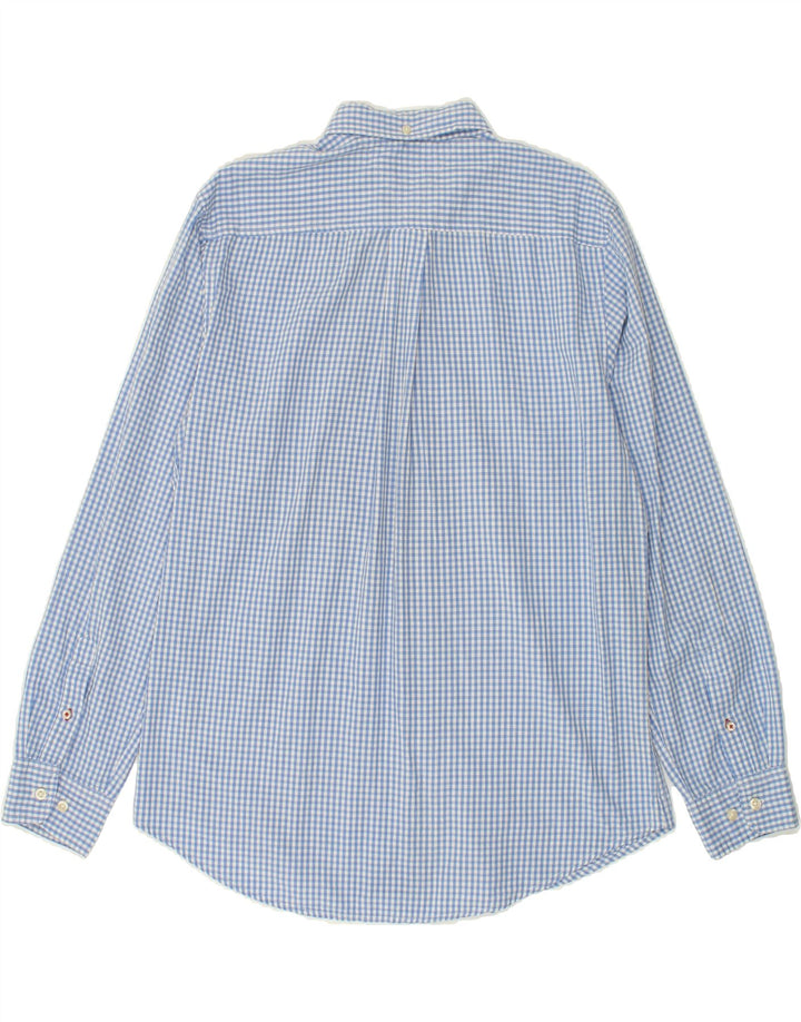 TOMMY HILFIGER Mens Shirt Large Blue Gingham Cotton Vintage Tommy Hilfiger and Second-Hand Tommy Hilfiger from Messina Hembry 