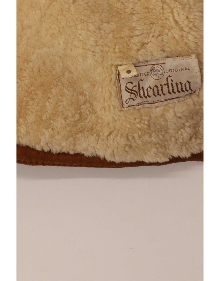 Vintage Herre Shearling Jacket UK 42 XL Brown Shearling