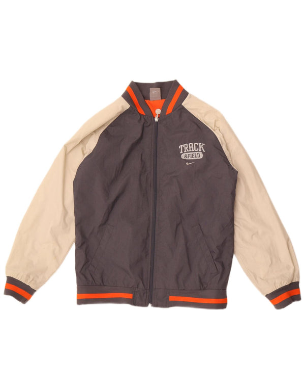 Nike Boys Track & Field Bomber Jacket 12-13 år Stor grå farveblok