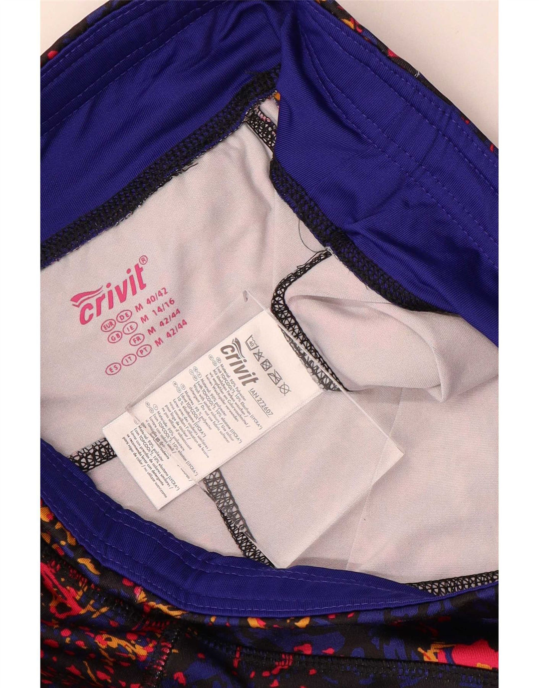 Crivit Womens Leggings UK 14/16 Medium Multicolored Floral Polyester